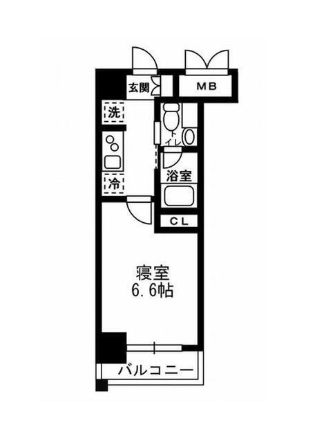 レジディア月島III(1K/9階)の間取り写真