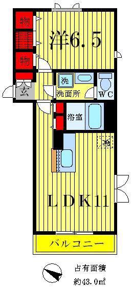 レジデンス・レ・セゾン(1LDK/1階)の間取り写真