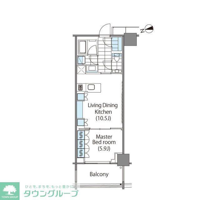コンフォリア新宿イーストサイドタワー(1LDK/8階)の間取り写真
