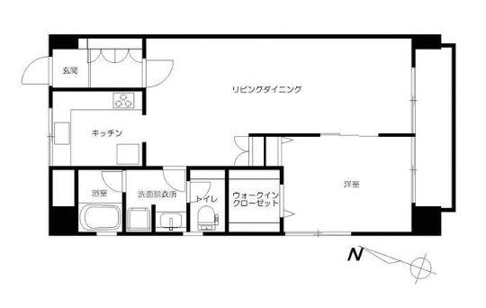 高輪ハイツ(1LDK/5階)の間取り写真