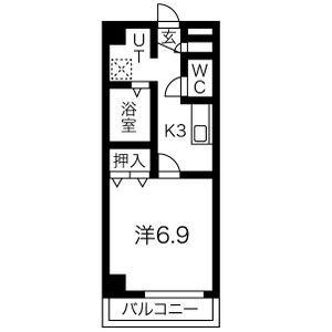 サンハイム新守山(1K/5階)の間取り写真