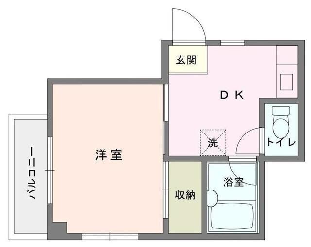 ハウスメモリアルI(1DK/3階)の間取り写真