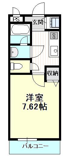 クローリスメゾンI番館(1K/2階)の間取り写真
