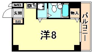ベルトピア杭瀬(ワンルーム/3階)の間取り写真
