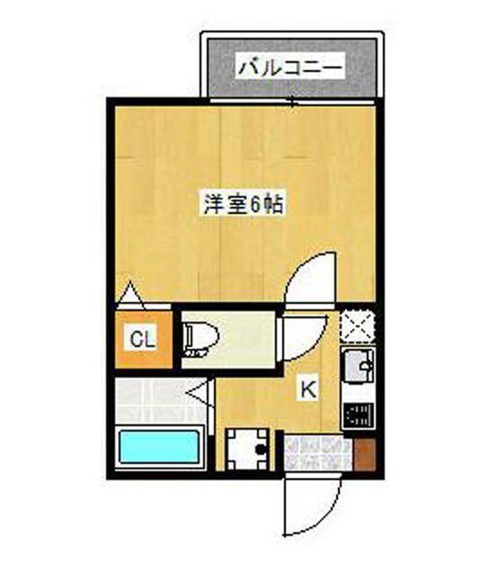 プランドール宇佐町(1K/2階)の間取り写真