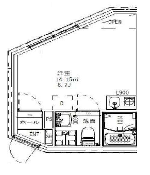 WITH下高井戸(ワンルーム/4階)の間取り写真