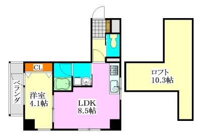 ソフィア・コート津田沼(1LDK/7階)の間取り写真