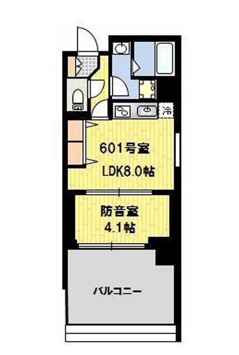 東京メトロ東西線 早稲田駅(メトロ) 徒歩7分 7階建 築13年(1LDK/6階)の間取り写真