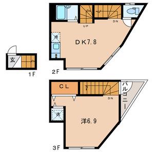 アイコート高円寺北(1DK/2階)の間取り写真