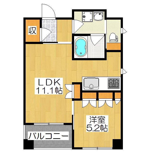 リヴァーク四条烏丸(1LDK/6階)の間取り写真