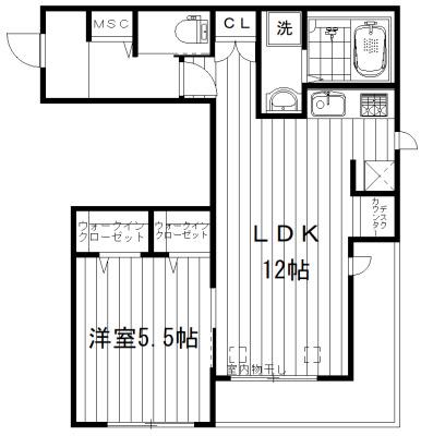アムサクラパルク(1LDK/3階)の間取り写真