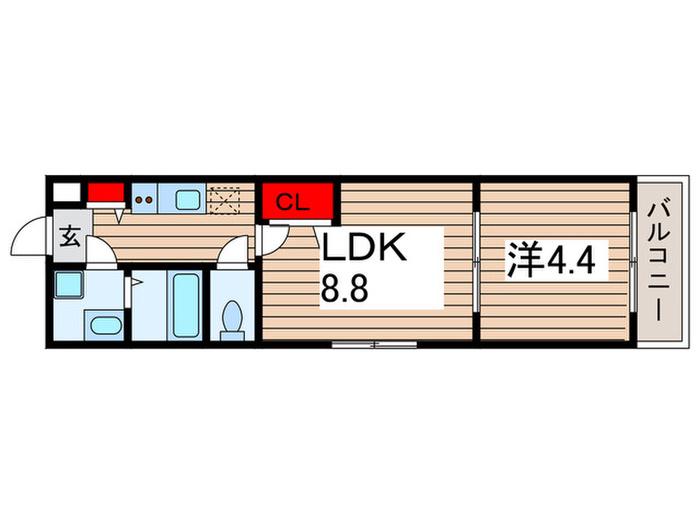 INSURANCE BLDG.XVIII(1LDK/5階)の間取り写真