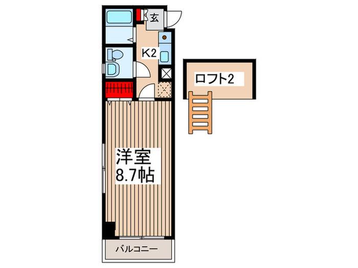 メゾン朋泉高砂(1K/11階)の間取り写真