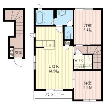 LE SOLEIL I(2LDK/2階)の間取り写真