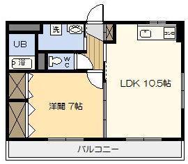 グラスコート(1LDK/1階)の間取り写真