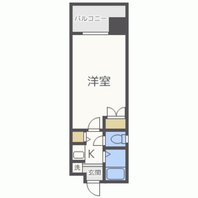 グランディール平尾山荘(1K/5階)の間取り写真