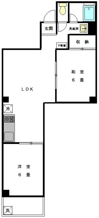 第三長門ビル(ワンルーム/3階)の間取り写真