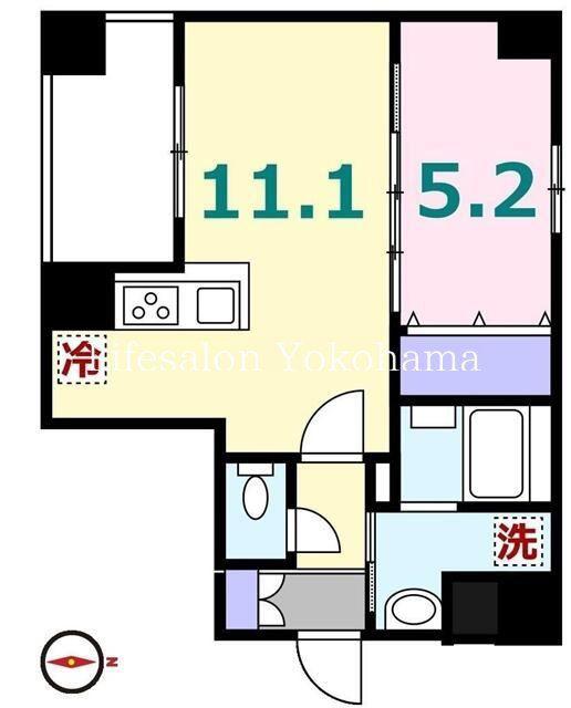 コージーコート ザ ヨコハマ(1LDK/3階)の間取り写真