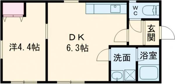 アイリハイツ(1DK/1階)の間取り写真