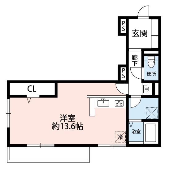 サンセール東明大寺(ワンルーム/2階)の間取り写真
