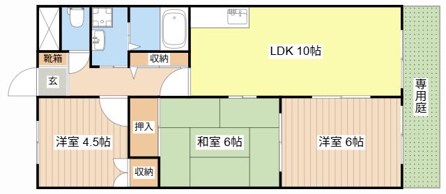 APIANT華(3LDK/1階)の間取り写真