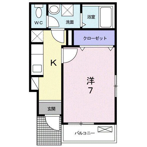 MARBLE III(1K/1階)の間取り写真