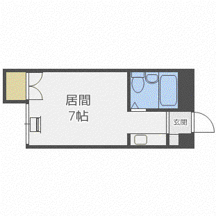 広西コーポ(ワンルーム/1階)の間取り写真