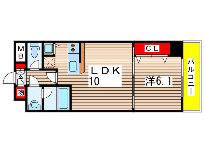 KDX千葉中央レジデンス(1LDK/9階)の間取り写真