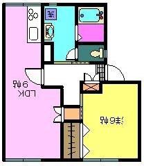 フォーブルMII(1LDK/1階)の間取り写真