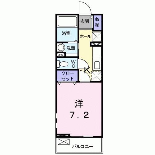 フィオーレ(1K/2階)の間取り写真