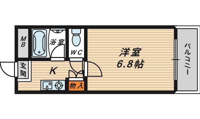 フローラル横堤(1K/5階)の間取り写真