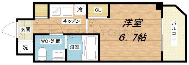 S-RESIDENCE北浜(1K/11階)の間取り写真
