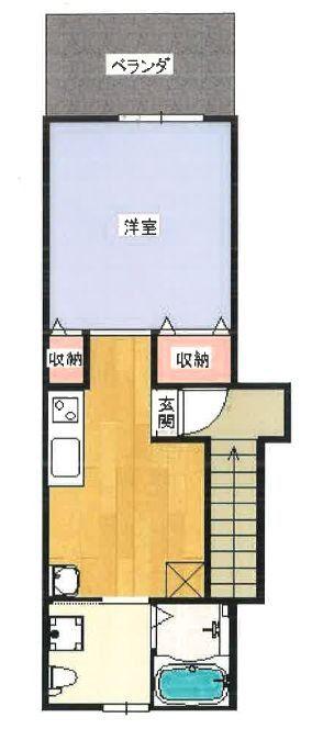 神戸電鉄粟生線 恵比須駅 徒歩8分 2階建 築14年(ワンルーム/2階)の間取り写真