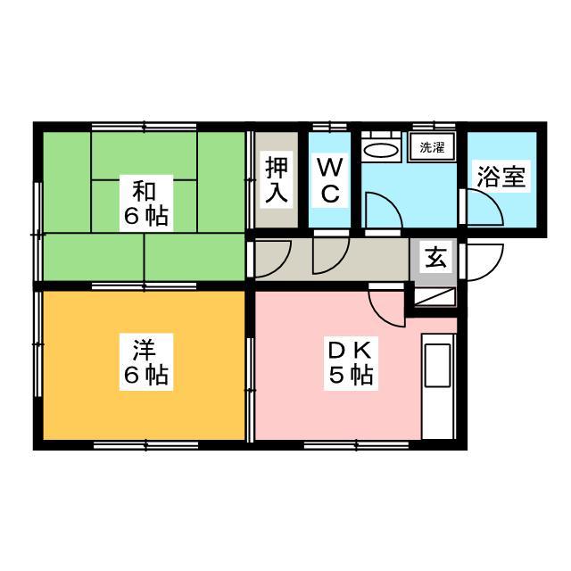 コーポ鍵和田B(2DK/1階)の間取り写真