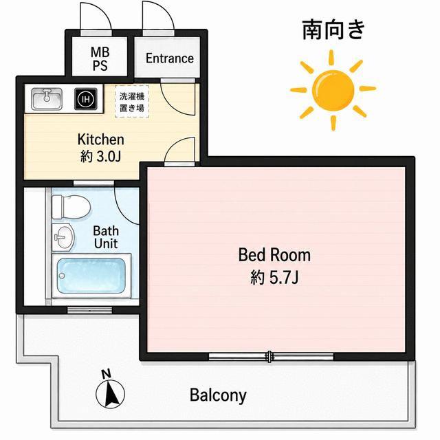 ライオンズマンション西川口第7(ワンルーム/2階)の間取り写真