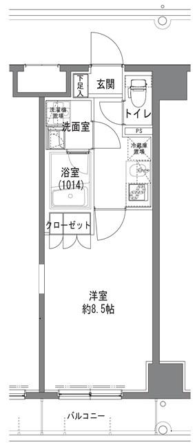 TLRレジデンス大鳥居(1K/7階)の間取り写真