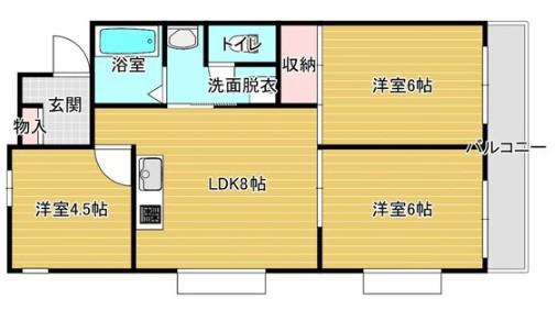 レジェンド幸和(3LDK/7階)の間取り写真