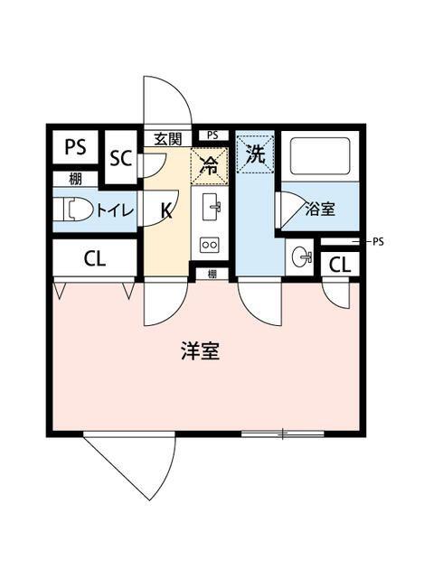 マイナビSTAYトワイライトヒルズ中野パークサイド(1K/3階)の間取り写真
