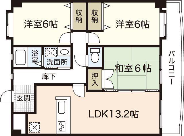 グロリオーサ(3LDK/1階)の間取り写真