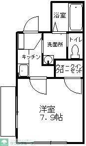 アスティオン相模台(1K/1階)の間取り写真
