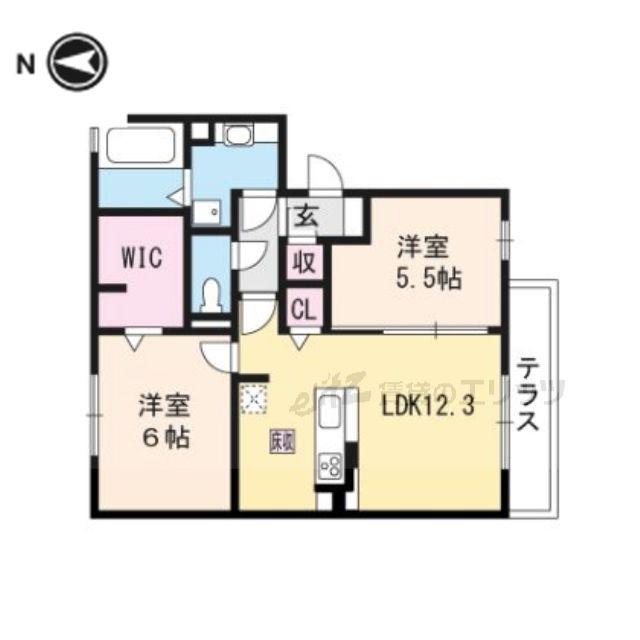 グレイス総持寺(2LDK/2階)の間取り写真
