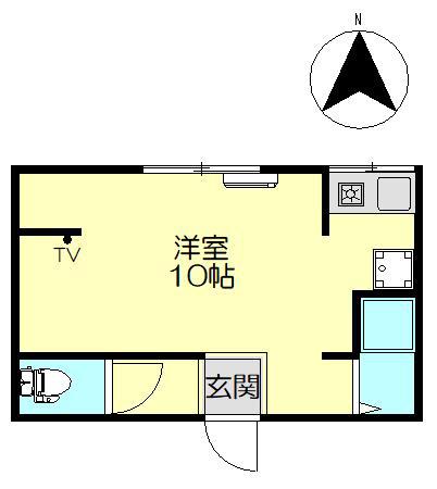 ＪＲ呉線 呉駅 徒歩19分 2階建 築63年(ワンルーム/2階)の間取り写真