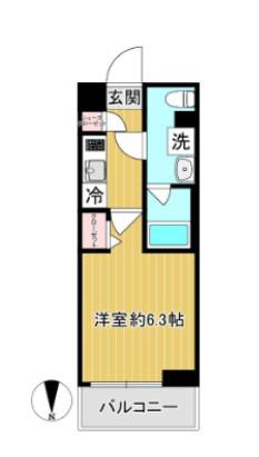 SHOKEN RESIDENCE川崎 登戸ウエストショウケンレジデ(1K/2階)の間取り写真