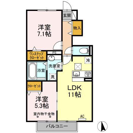 AVITA(2LDK/1階)の間取り写真