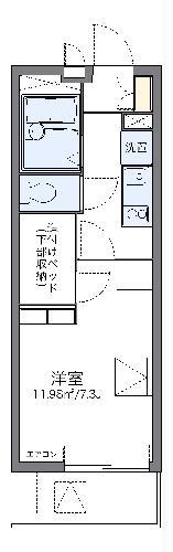 レオパレスコモダ宇頭II(1K/1階)の間取り写真