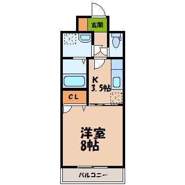メゾンインフィニティ(1K/1階)の間取り写真