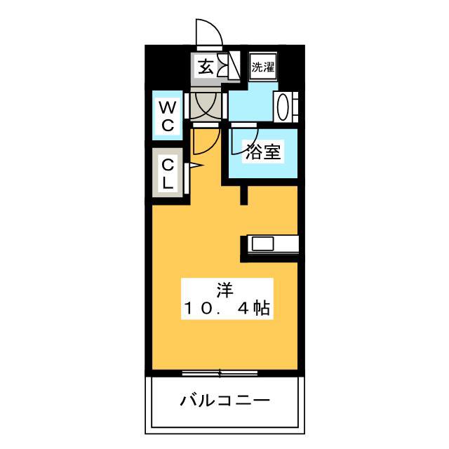 エンクレスト博多駅南SHARE(ワンルーム/9階)の間取り写真