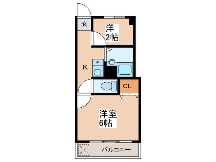 荻窪コーエイマンション(2K/8階)の間取り写真