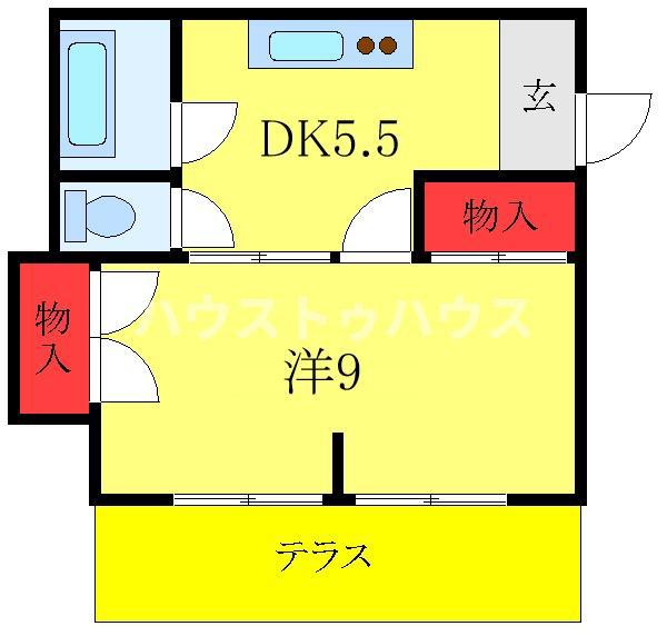 矢口ハイツ(1DK/1階)の間取り写真