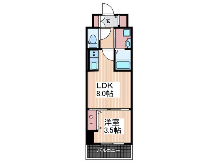 S-RESIDENCE広島駅DILETTO(1LDK/7階)の間取り写真